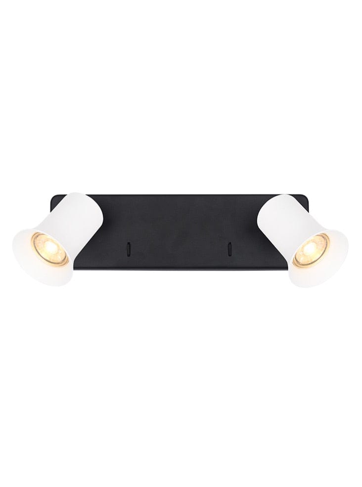 Franklite Lighting Broadway 2lt Spotlight Matt Black with Matt White Sleeve House of Isabella UK