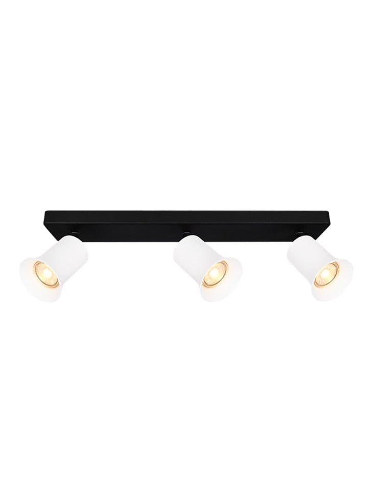 Franklite Lighting Broadway 3lt Spotlight Matt Black with Matt White Sleeve House of Isabella UK