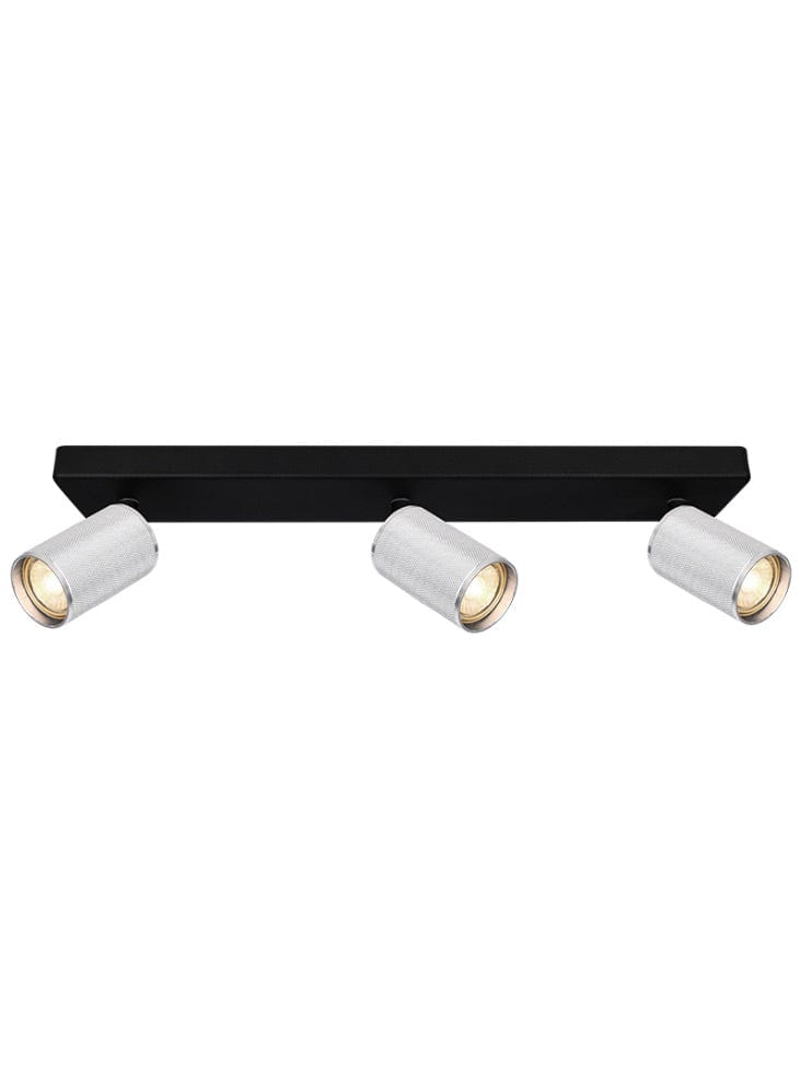 Franklite Lighting Broadway 3lt Spotlight Matt Black with Polished Nickel Sleeve House of Isabella UK