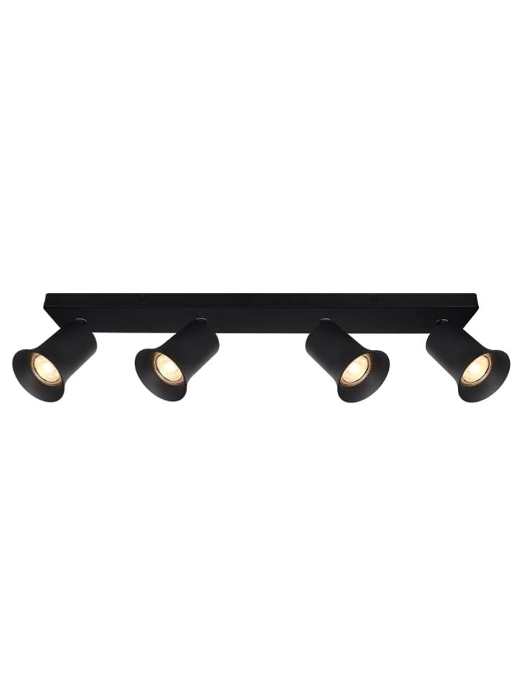 Franklite Lighting Broadway 4lt Spotlight Matt Black with Matt Black Sleeve House of Isabella UK