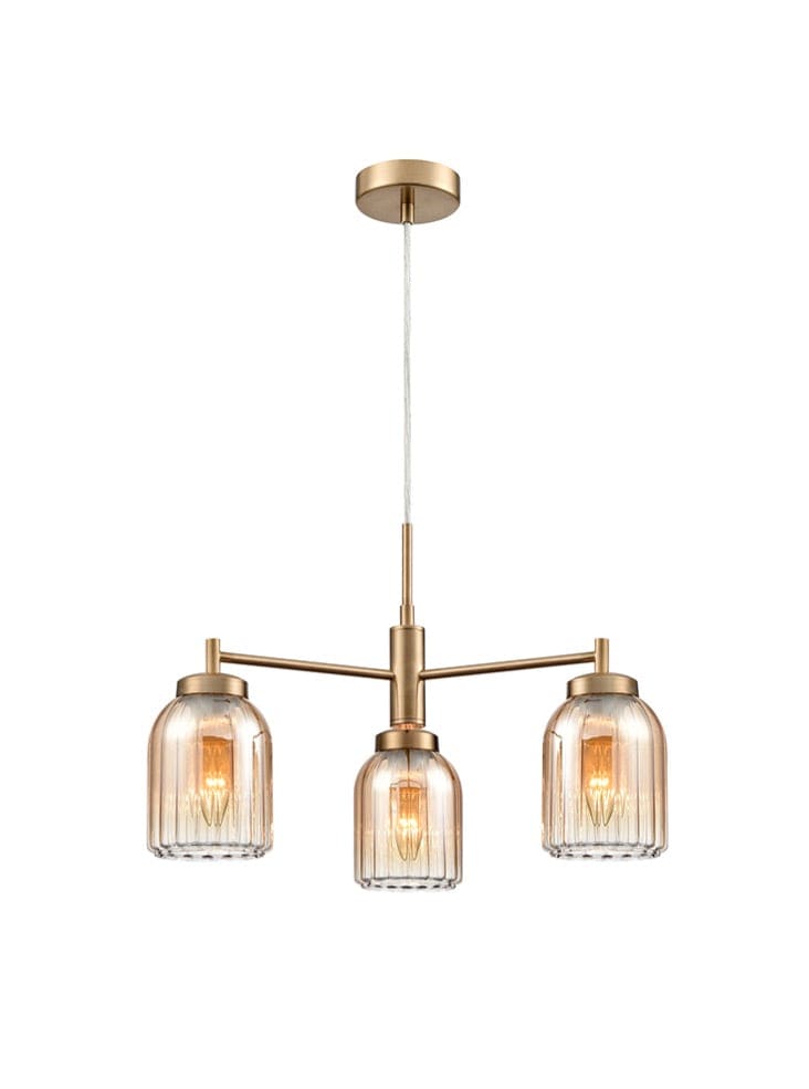 Franklite Lighting Caligo 3lt Fitting in Aged Brass House of Isabella UK