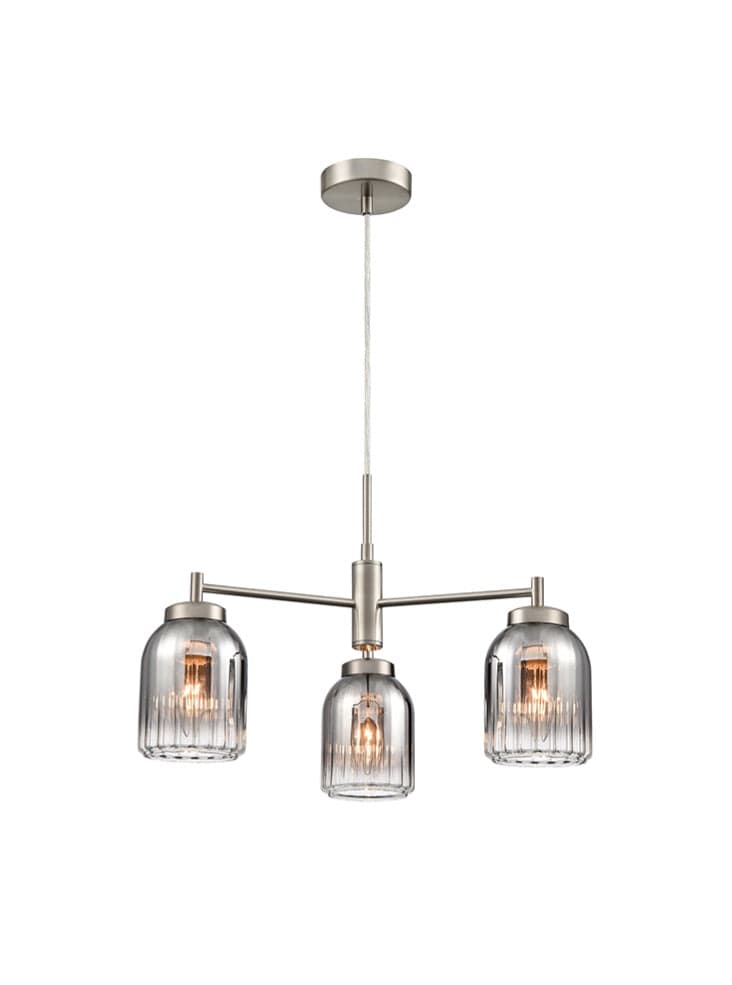 Franklite Lighting Caligo 3lt Fitting in Satin Nickel House of Isabella UK