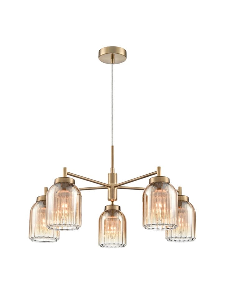 Franklite Lighting Caligo 5lt Fitting in Aged Brass House of Isabella UK