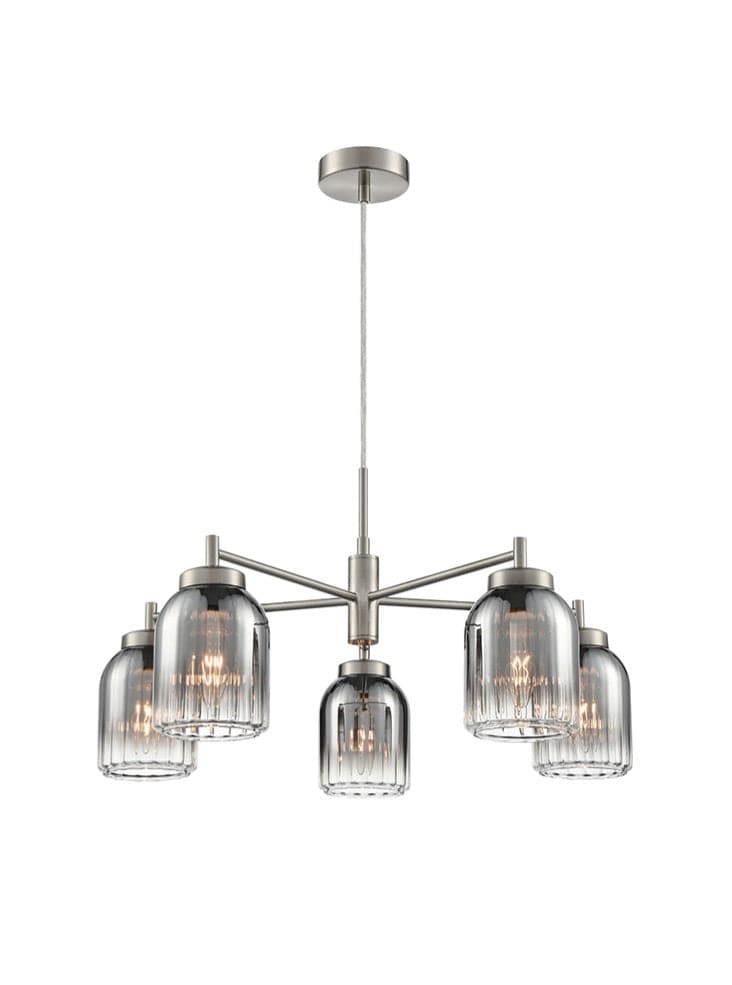 Franklite Lighting Caligo 5lt Fitting in Satin Nickel House of Isabella UK