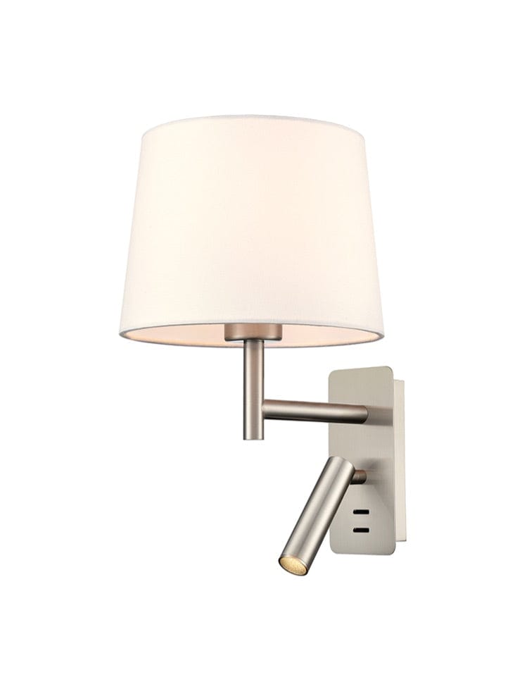 Franklite Lighting Christie wall light in satin nickel House of Isabella UK