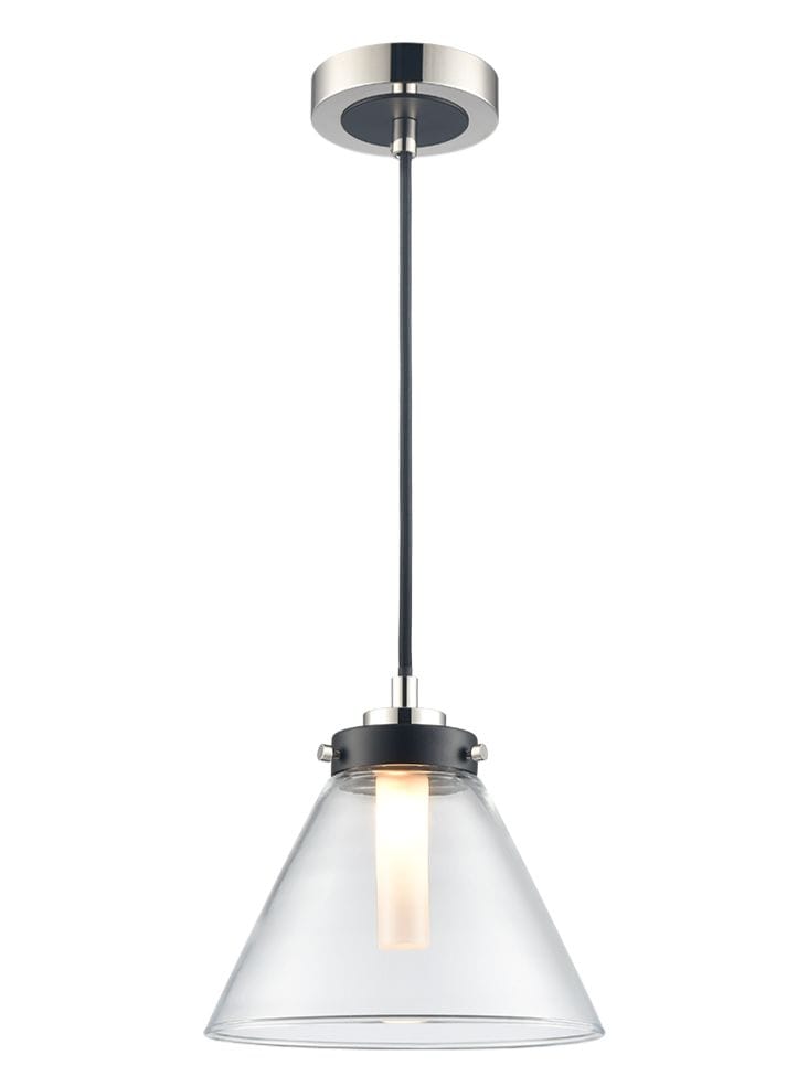 Franklite Lighting Conica Pendant matt black and polished nickel House of Isabella UK