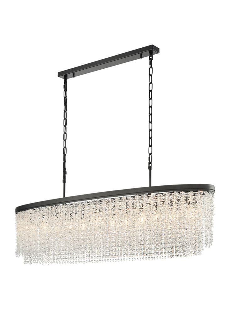 Franklite Lighting Coral 12lt Oval Pendant in Matt Black House of Isabella UK