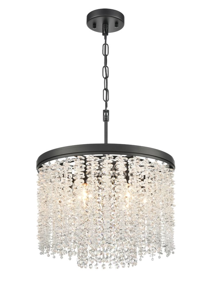 Franklite Lighting Coral 6lt Pendant in matt black House of Isabella UK