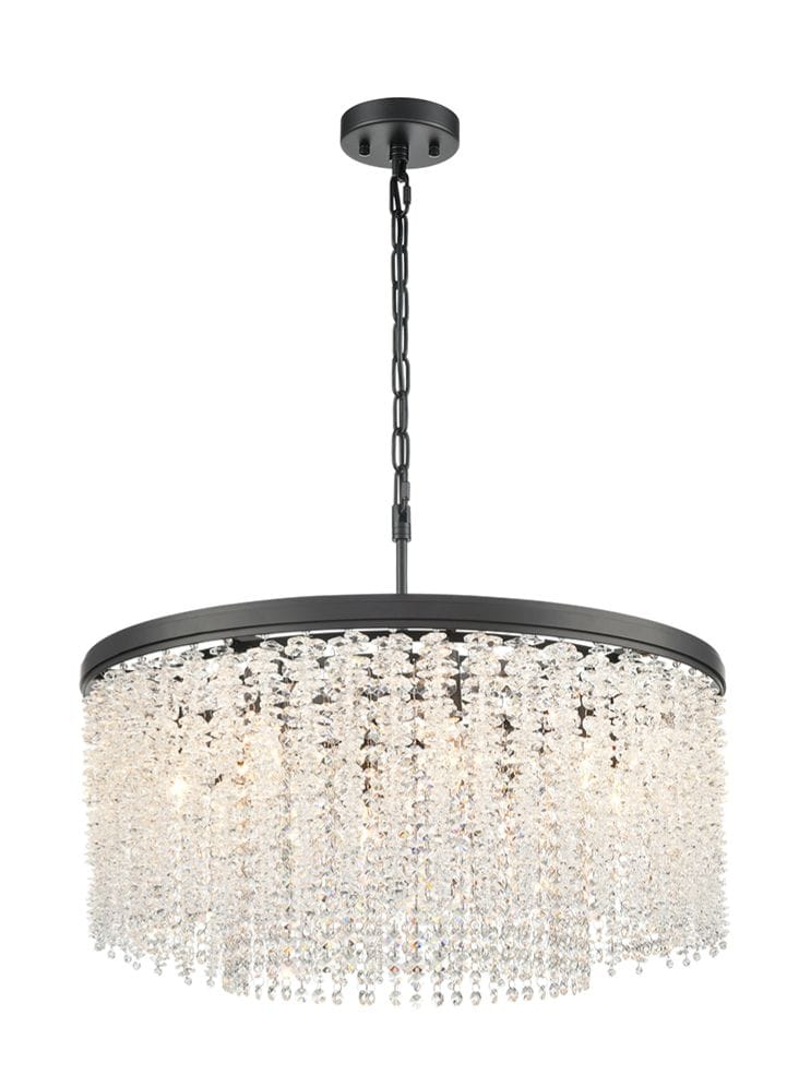 Franklite Lighting Coral 8lt Pendant in matt black House of Isabella UK
