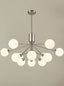 Franklite Lighting Cosmic 12 light pendant in satin nickel with matt opal glass House of Isabella UK