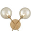 Franklite Lighting Cosmic 2 light wall bracket in antique gold with amber glass House of Isabella UK