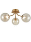 Franklite Lighting Cosmic 3 light fitting in antique gold with amber glass House of Isabella UK