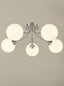 Franklite Lighting Cosmic 5 light fitting in satin nickel with matt opal glass House of Isabella UK