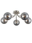 Franklite Lighting Cosmic 5 light fitting in satin nickel with smoked glass House of Isabella UK