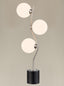 Franklite Lighting Cosmic Table lamp satin nickel with opal glass House of Isabella UK