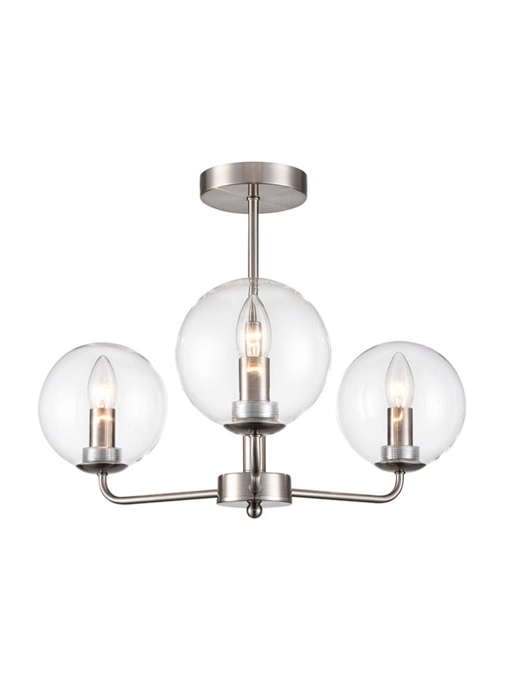 Franklite Lighting Court 3lt Fitting in Satin Nickel House of Isabella UK