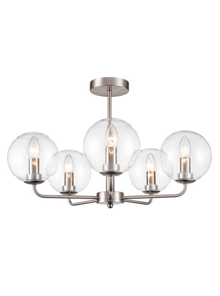 Franklite Lighting Court 5lt Fitting in Satin Nickel House of Isabella UK