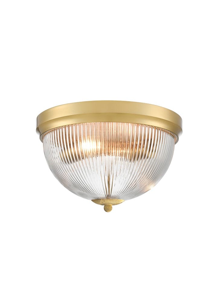 Franklite Lighting Cupola Aged Brass 300mm Flush Ceiling Fitting House of Isabella UK