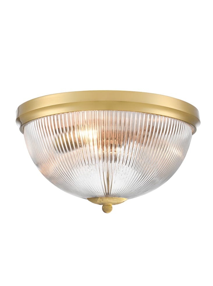 Franklite Lighting Cupola Aged Brass 380mm Flush Ceiling Fitting House of Isabella UK