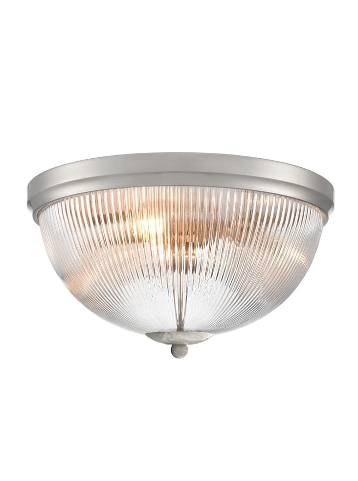 Franklite Lighting Cupola Satin Nickel 380mm Flush Ceiling Fitting House of Isabella UK