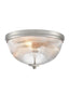 Franklite Lighting Cupola Satin Nickel 380mm Flush Ceiling Fitting House of Isabella UK