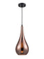 Franklite Lighting Droplet Copper Finish Glass Pendant House of Isabella UK
