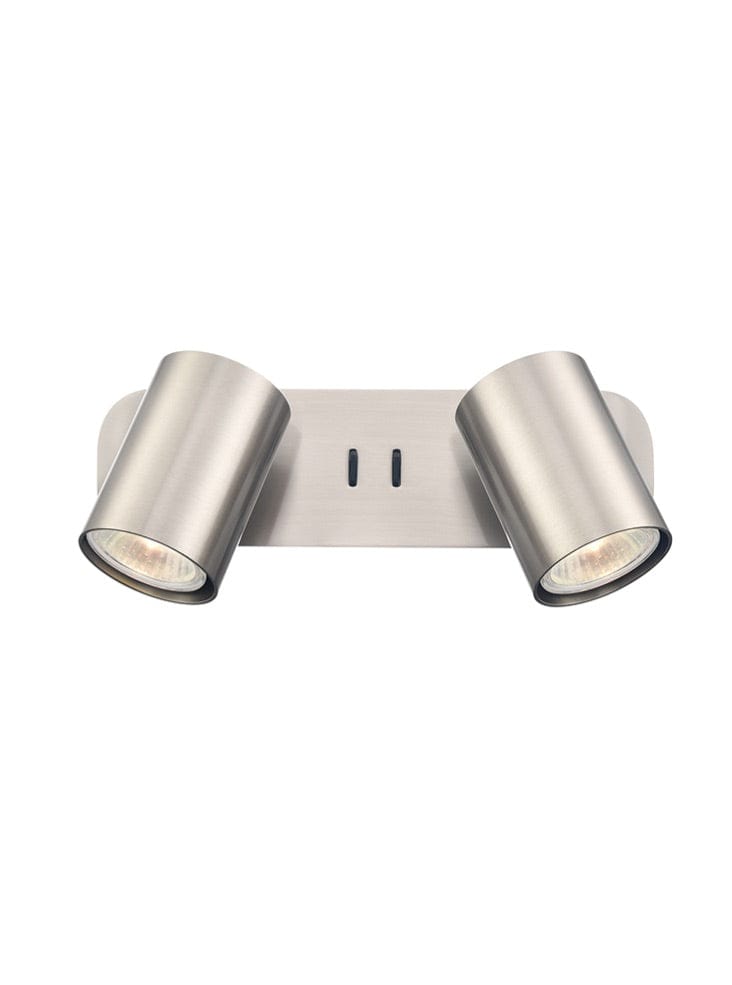Franklite Lighting Duet 2lt spotlight in satin nickel House of Isabella UK
