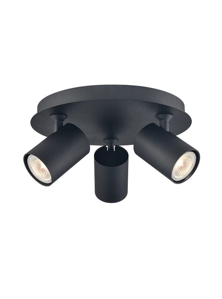 Franklite Lighting Duet 3lt spotlight in matt black House of Isabella UK
