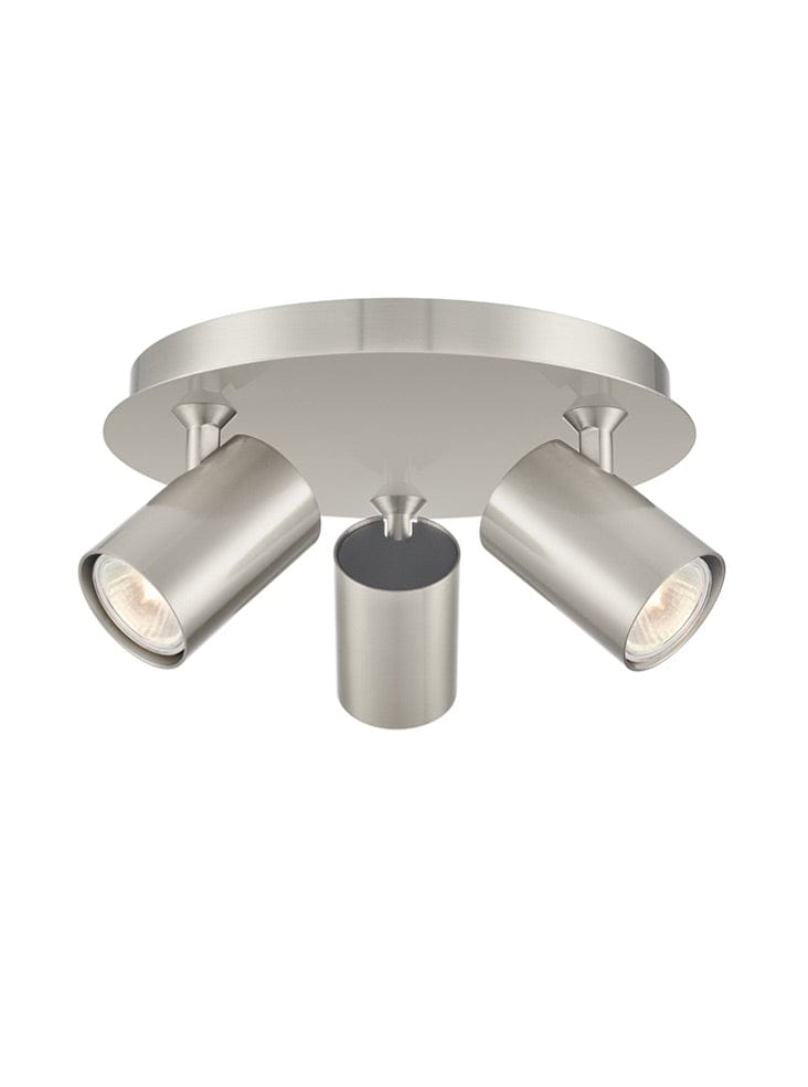 Franklite Lighting Duet 3lt spotlight in satin nickel House of Isabella UK