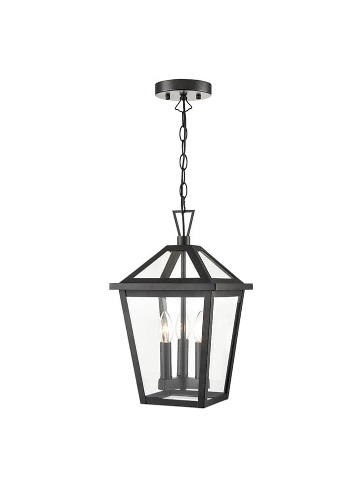 Franklite Lighting Dusk 3lt Exterior Pendant in Matt Black House of Isabella UK