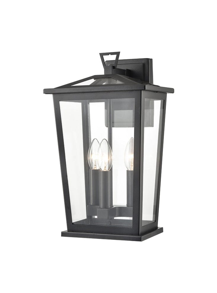 Franklite Lighting Dusk 3lt Exterior Wall Light in Matt Black House of Isabella UK