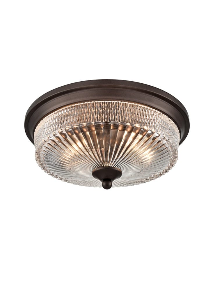 Franklite Lighting Emerson Dark Brown Flush Ceiling Fitting House of Isabella UK