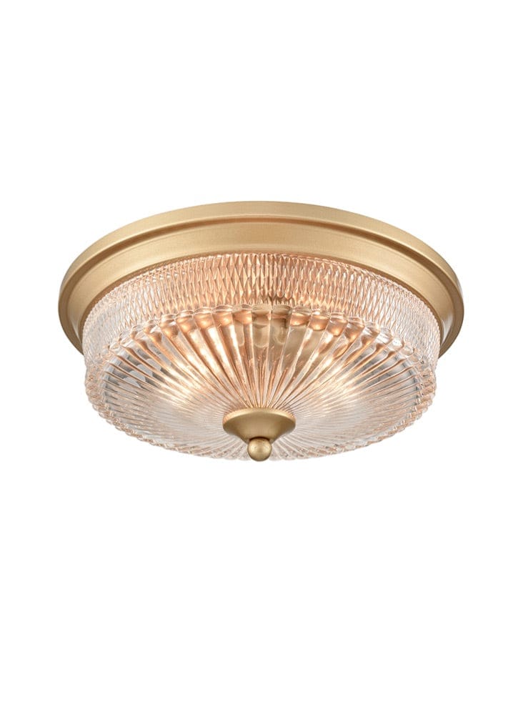 Franklite Lighting Emerson Gold Painted Flush Ceiling Fitting House of Isabella UK