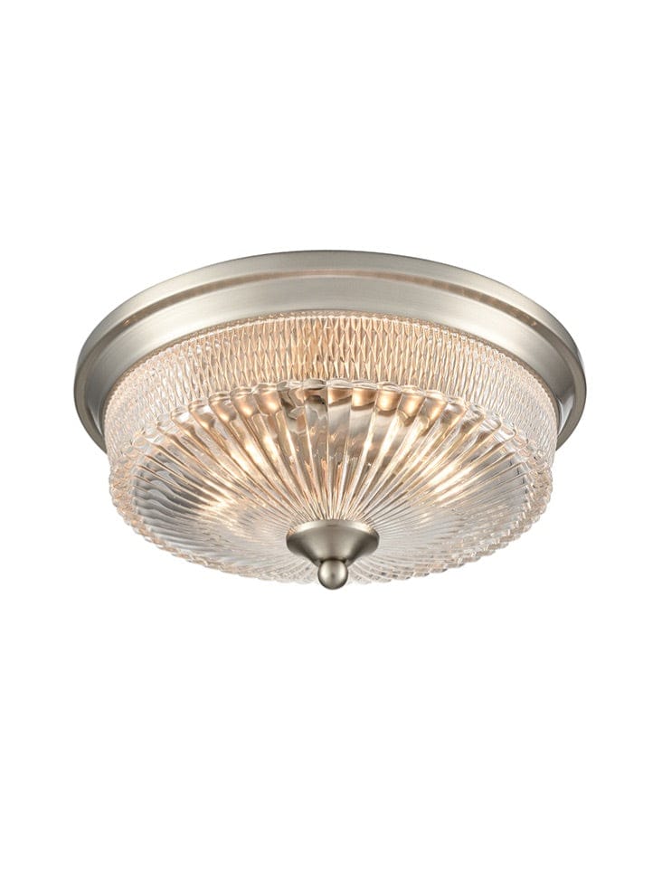 Franklite Lighting Emerson Satin Nickel Flush Ceiling Fitting House of Isabella UK