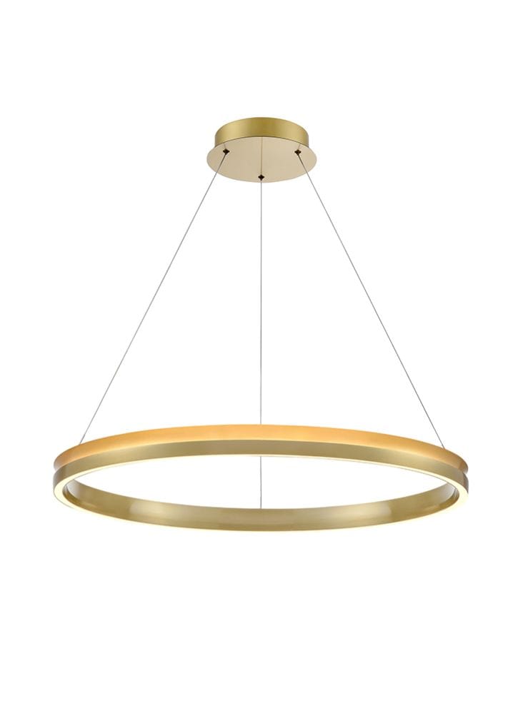 Franklite Lighting Eternity 800mm Satin Brass LED Pendant House of Isabella UK