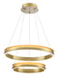 Franklite Lighting Eternity Double Tiered Satin Brass LED Pendant House of Isabella UK