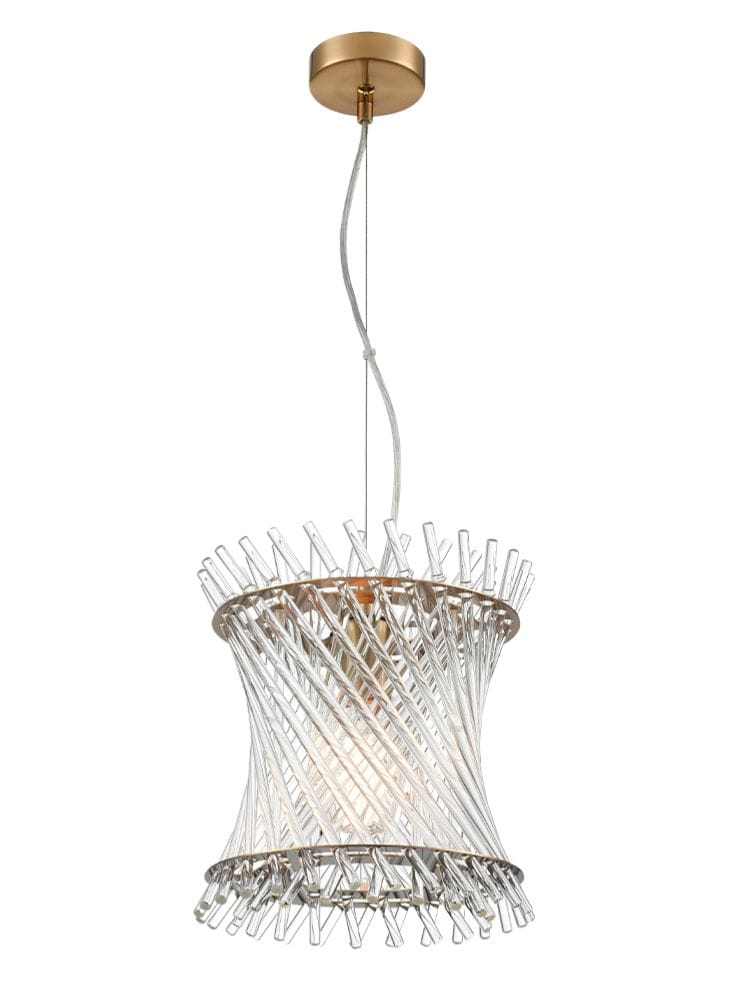 Franklite Lighting Ethereal 1lt Pendant in Aged Brass House of Isabella UK