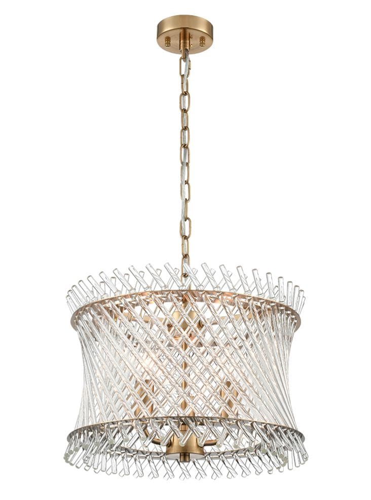 Franklite Lighting Ethereal 3lt Pendant in Aged Brass House of Isabella UK