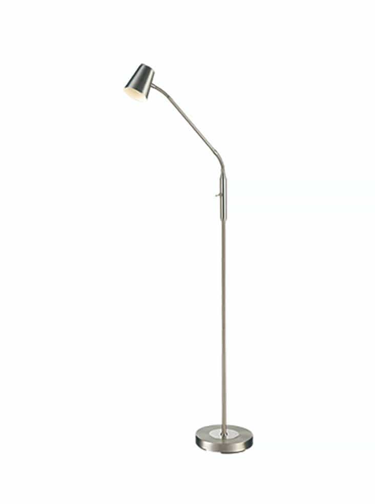 Franklite Lighting Floor Reading/Craft Lamp With Flexible Arm - Satin Nickel House of Isabella UK