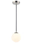 Franklite Lighting Globe Pendant Polished Nickel With Matt Opal Glass House of Isabella UK