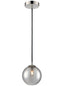 Franklite Lighting Globe Pendant Polished Nickel With Smoked Glass House of Isabella UK