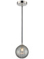 Franklite Lighting Globe Pendant Polished Nickel with Smoked Ribbed Glass House of Isabella UK