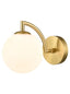 Franklite Lighting Globe Wall Light aged brass with matt opal glass House of Isabella UK