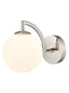 Franklite Lighting Globe Wall Light polished nickel with matt opal glass House of Isabella UK