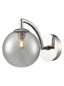 Franklite Lighting Globe Wall Light polished nickel with smoked glass House of Isabella UK
