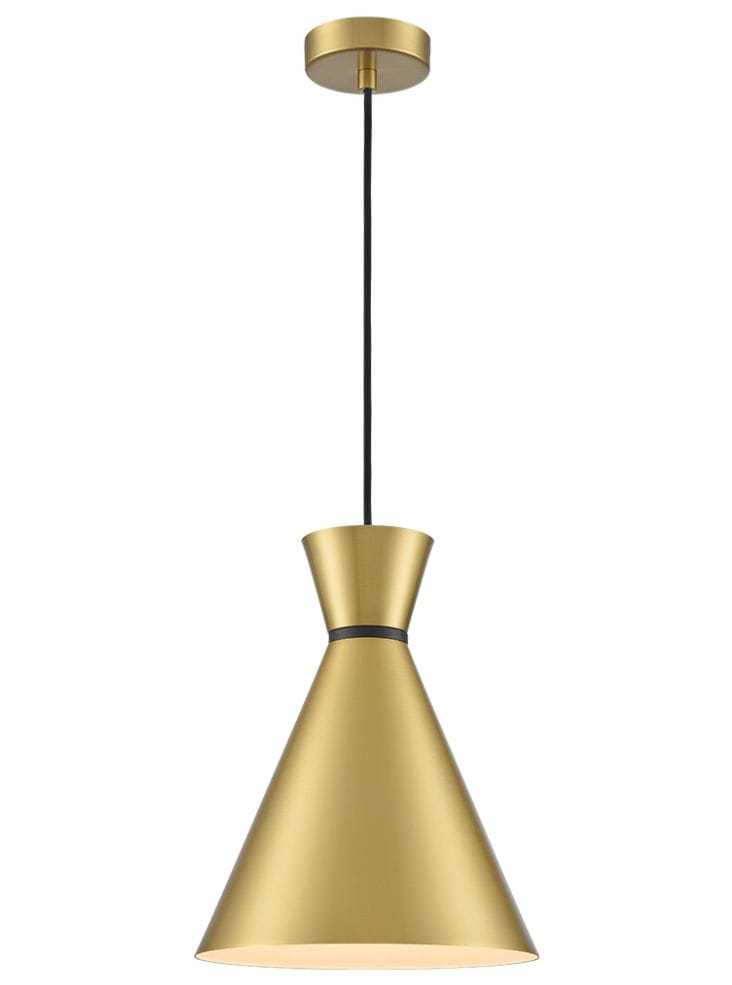 Franklite Lighting Happy 250mm Metal Pendant - Satin Brass House of Isabella UK