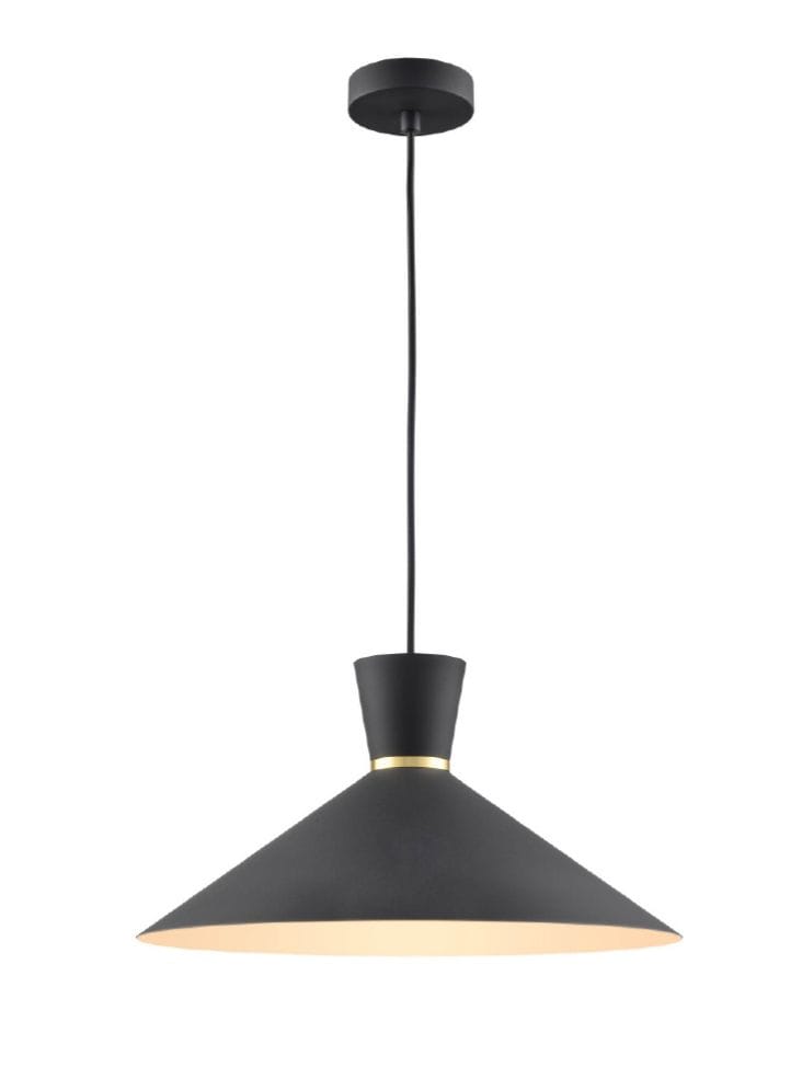 Franklite Lighting Happy 400mm Metal Pendant - Black House of Isabella UK