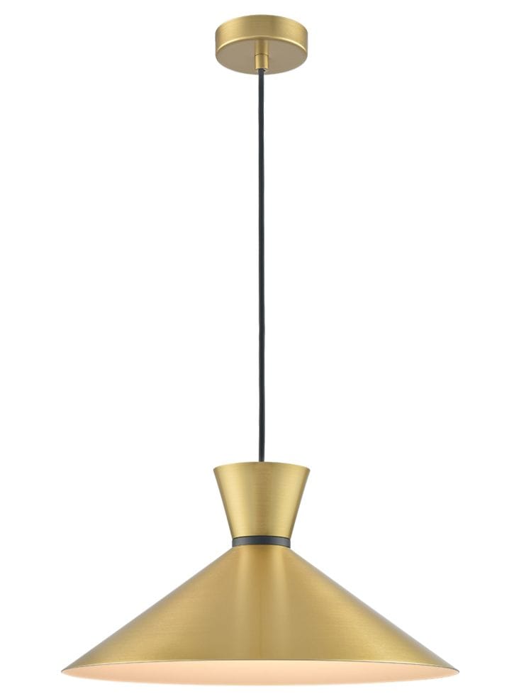 Franklite Lighting Happy 400mm Metal Pendant - Satin Brass House of Isabella UK