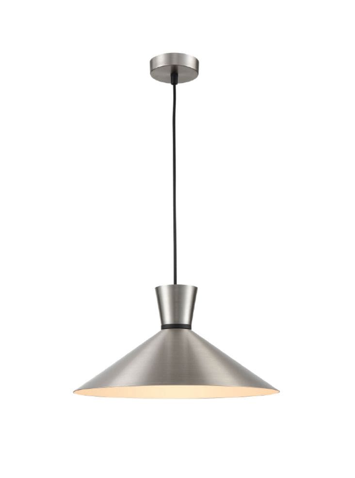 Franklite Lighting Happy 400mm Metal Pendant - Satin Nickel House of Isabella UK