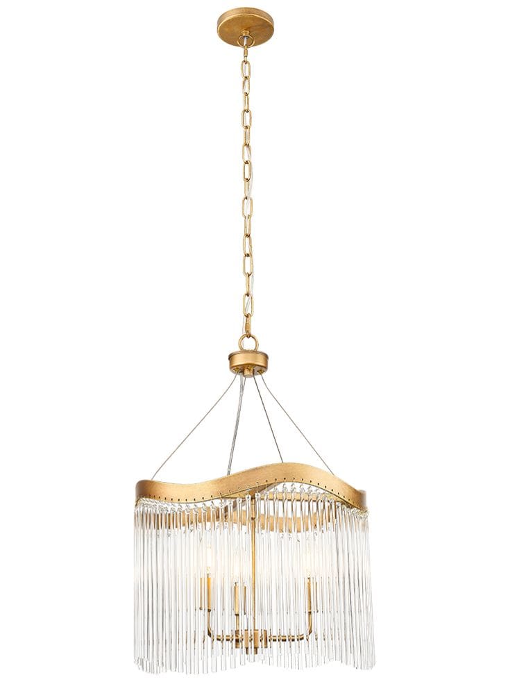 Franklite Lighting Harp 3lt Pendant in Aged Brass House of Isabella UK